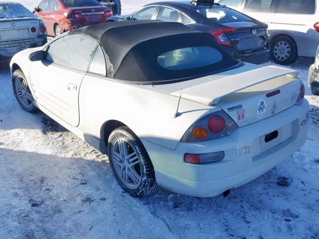 4A3AE55H23E069293 - 2003 MITSUBISHI ECLIPSE SP WHITE photo 3