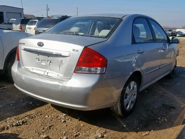 KNAFE121885500426 - 2008 KIA SPECTRA EX SILVER photo 4