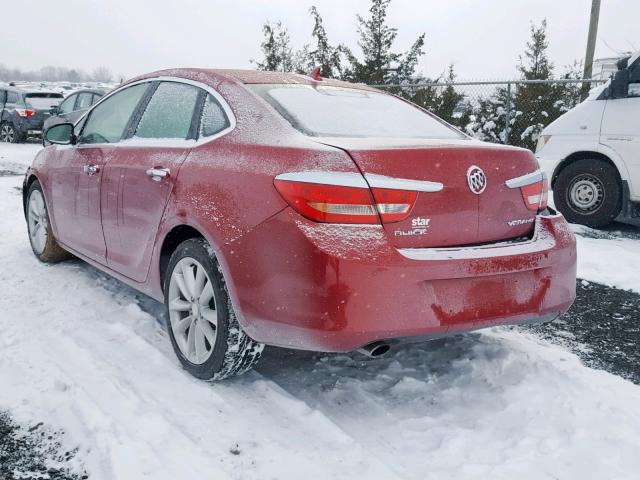 1G4PR5SK1C4172871 - 2012 BUICK VERANO CON RED photo 3