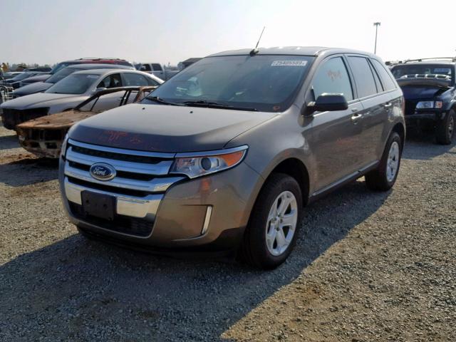 2FMDK3JC7EBA46514 - 2014 FORD EDGE SEL BROWN photo 2