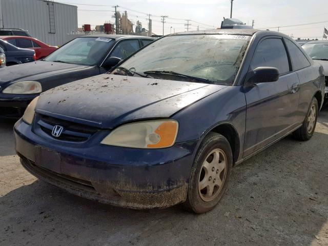 1HGEM22213L006592 - 2003 HONDA CIVIC DX BLUE photo 2