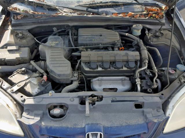 1HGEM22213L006592 - 2003 HONDA CIVIC DX BLUE photo 7