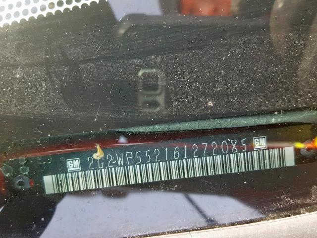 2G2WP552161272085 - 2006 PONTIAC GRAND PRIX RED photo 10