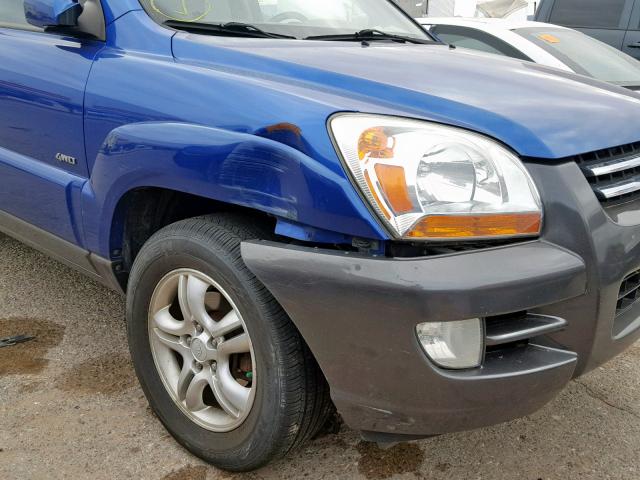 KNDJE723977372489 - 2007 KIA SPORTAGE E BLUE photo 9