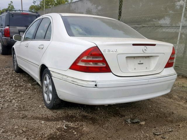 WDBRF61J34A551604 - 2004 MERCEDES-BENZ C 240 WHITE photo 3