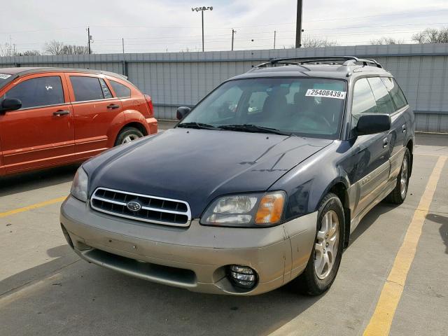 4S3BH675917616231 - 2001 SUBARU LEGACY OUT BLUE photo 2