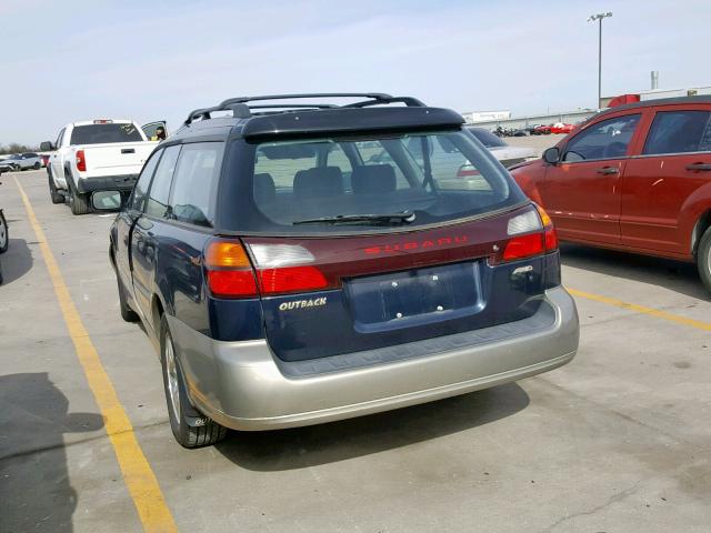 4S3BH675917616231 - 2001 SUBARU LEGACY OUT BLUE photo 3