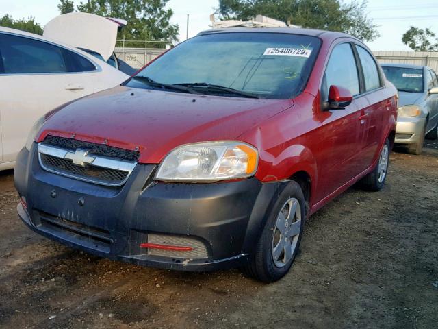 KL1TD5DE6AB118992 - 2010 CHEVROLET AVEO LS RED photo 2