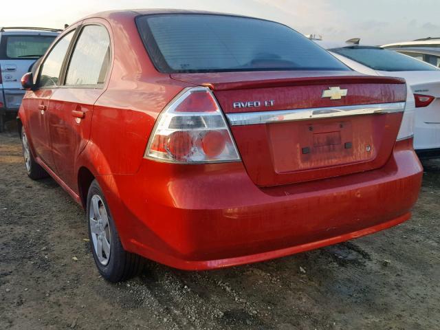 KL1TD5DE6AB118992 - 2010 CHEVROLET AVEO LS RED photo 3