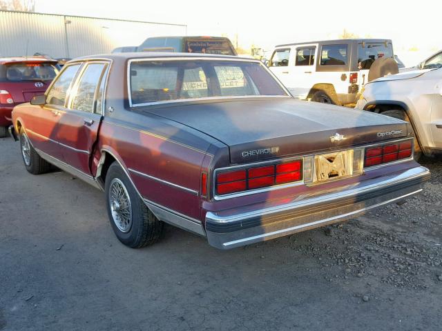 1G1BN51E6KR119373 - 1989 CHEVROLET CAPRICE CL MAROON photo 3