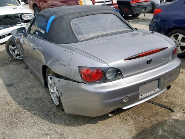 JHMAP1140YT005683 - 2000 HONDA S2000 GRAY photo 3