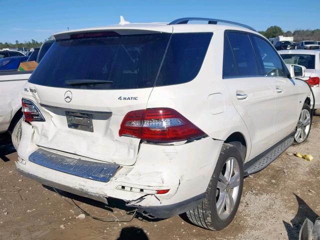 4JGDA5HB3CA066506 - 2012 MERCEDES-BENZ ML 350 4MA WHITE photo 4