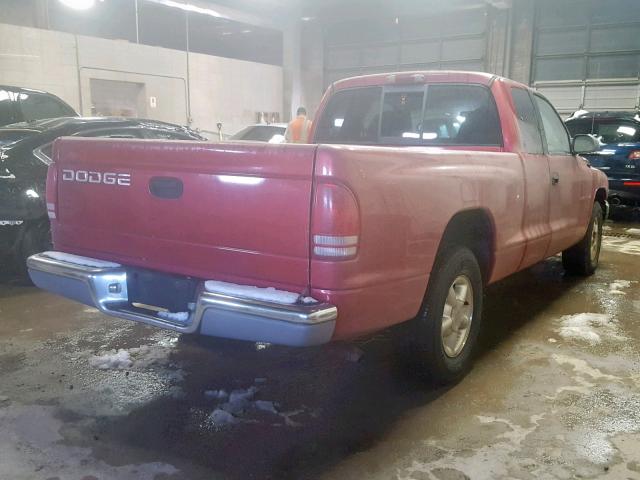 1B7GL23X4VS287235 - 1997 DODGE DAKOTA RED photo 4