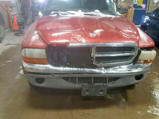 1B7GL23X4VS287235 - 1997 DODGE DAKOTA RED photo 9