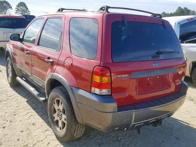 1FMYU93125KB62722 - 2005 FORD ESCAPE XLT RED photo 3