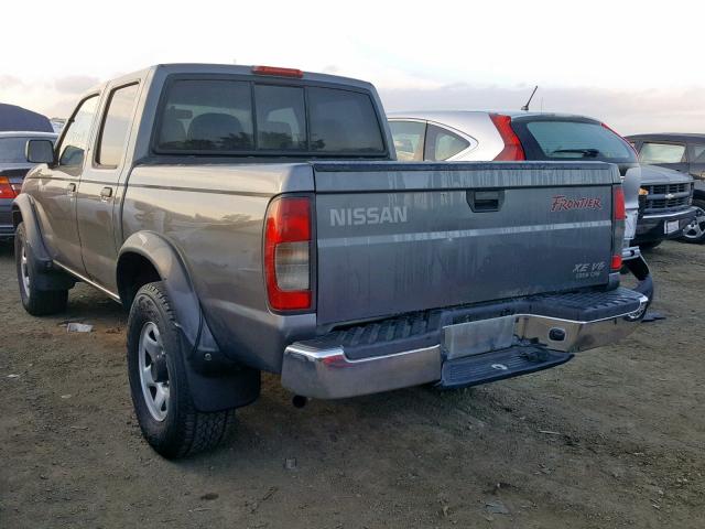 1N6ED27Y4YC369646 - 2000 NISSAN FRONTIER C GRAY photo 3