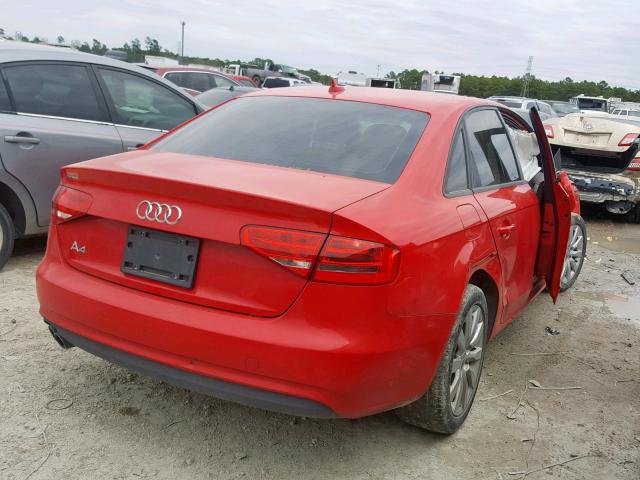 WAUAFAFL1EA060913 - 2014 AUDI A4 PREMIUM RED photo 4