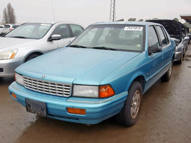 3P3AA4636RT273907 - 1994 PLYMOUTH ACCLAIM BLUE photo 2