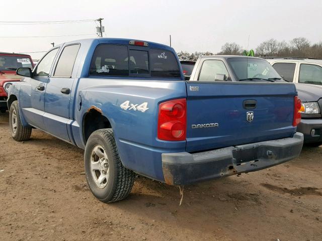 1D7HW28K75S206193 - 2005 DODGE DAKOTA QUA BLUE photo 3