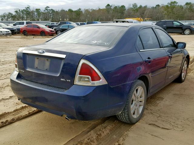 3FAHP08106R198170 - 2006 FORD FUSION SEL BLUE photo 4