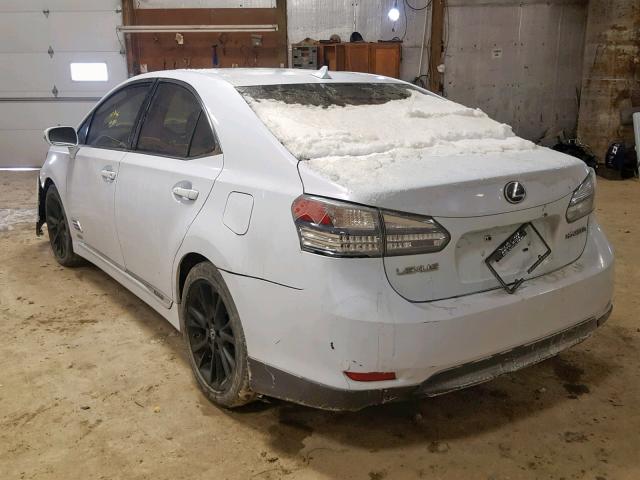 JTHBB1BA1A2002598 - 2010 LEXUS HS 250H WHITE photo 3