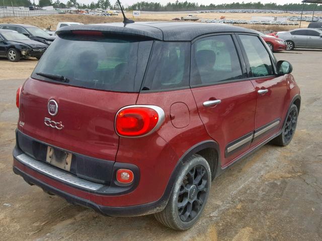 ZFBCFADH8FZ033370 - 2015 FIAT 500L TREKK MAROON photo 4