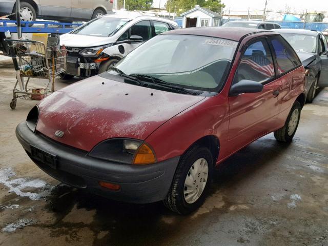 2C1MR2260V6725808 - 1997 GEO METRO RED photo 2