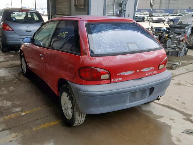 2C1MR2260V6725808 - 1997 GEO METRO RED photo 3