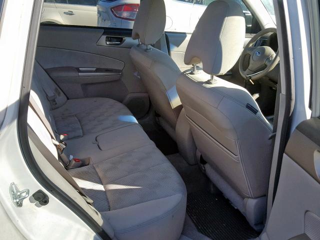 JF2SH63639H717464 - 2009 SUBARU FORESTER 2 WHITE photo 6