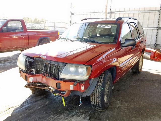 1J4GX48S24C205745 - 2004 JEEP GRAND CHER MAROON photo 2