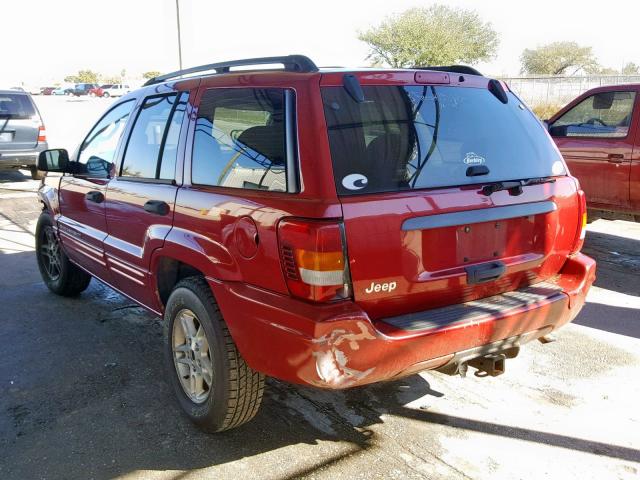 1J4GX48S24C205745 - 2004 JEEP GRAND CHER MAROON photo 3