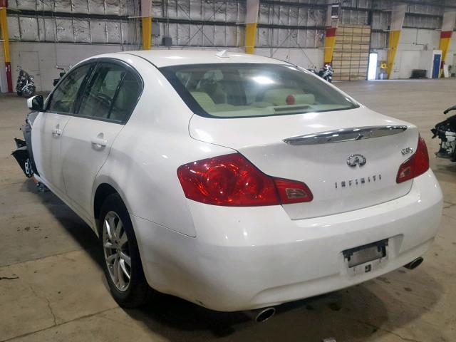 JNKCV61F59M050725 - 2009 INFINITI G37 WHITE photo 3