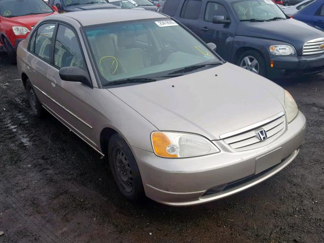 1HGES16692L042476 - 2002 HONDA CIVIC LX BEIGE photo 1