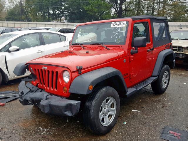 1C4AJWAG5DL672012 - 2013 JEEP WRANGLER S RED photo 2