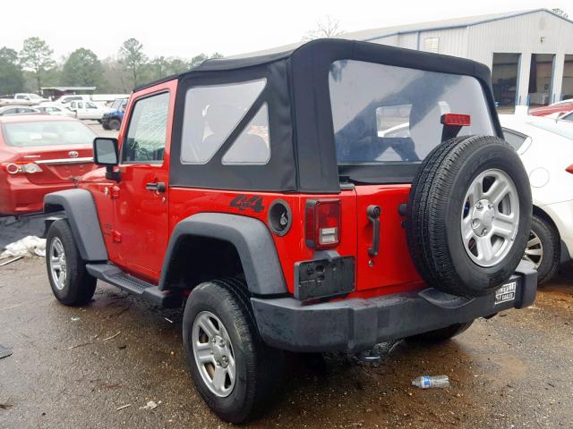 1C4AJWAG5DL672012 - 2013 JEEP WRANGLER S RED photo 3