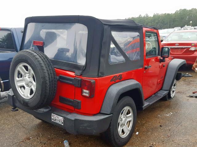 1C4AJWAG5DL672012 - 2013 JEEP WRANGLER S RED photo 4