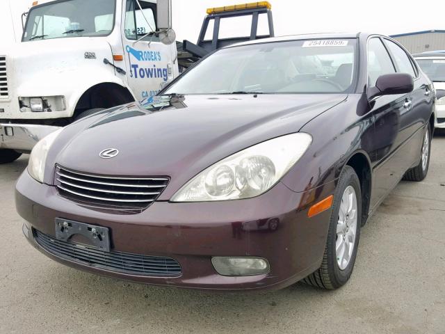 JTHBF30G725019655 - 2002 LEXUS ES 300 BURGUNDY photo 2