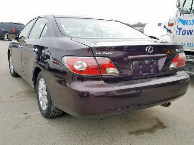 JTHBF30G725019655 - 2002 LEXUS ES 300 BURGUNDY photo 3