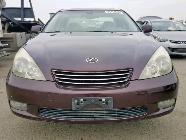 JTHBF30G725019655 - 2002 LEXUS ES 300 BURGUNDY photo 9