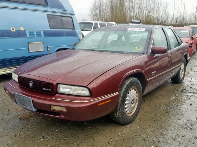 2G4WB52K9T1424300 - 1996 BUICK REGAL CUST BURGUNDY photo 2