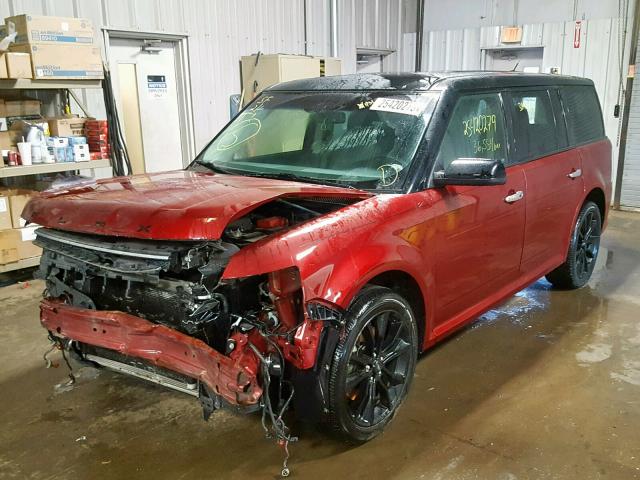 2FMHK6D87GBA15356 - 2016 FORD FLEX LIMIT RED photo 2