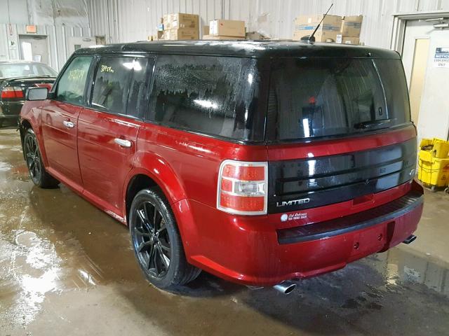 2FMHK6D87GBA15356 - 2016 FORD FLEX LIMIT RED photo 3