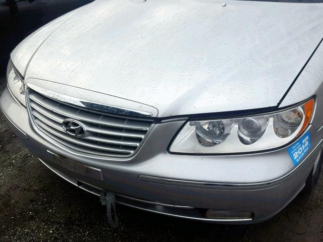 KMHFC46F98A290518 - 2008 HYUNDAI AZERA SE SILVER photo 9