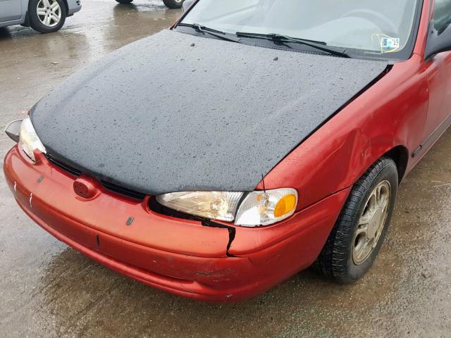 1Y1SK52811Z418630 - 2001 CHEVROLET GEO PRIZM RED photo 9