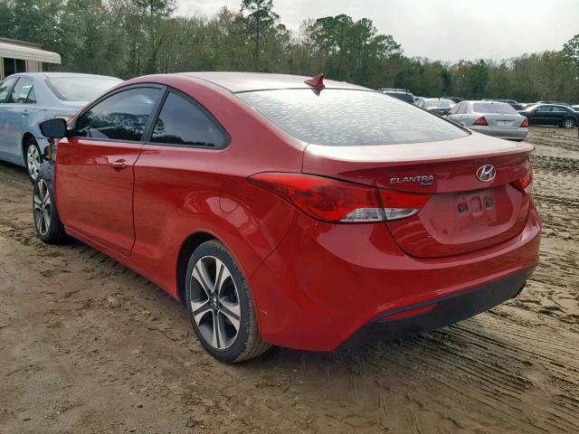 KMHDH6AE4DU009804 - 2013 HYUNDAI ELANTRA CO RED photo 3