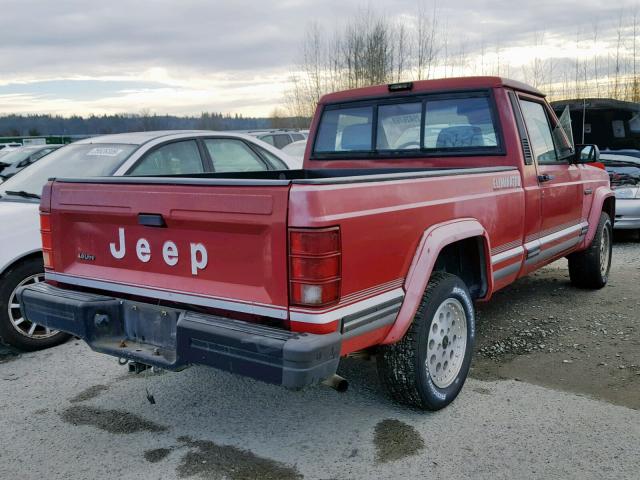 1J7FT66LXKL627700 - 1989 JEEP COMANCHE E RED photo 4