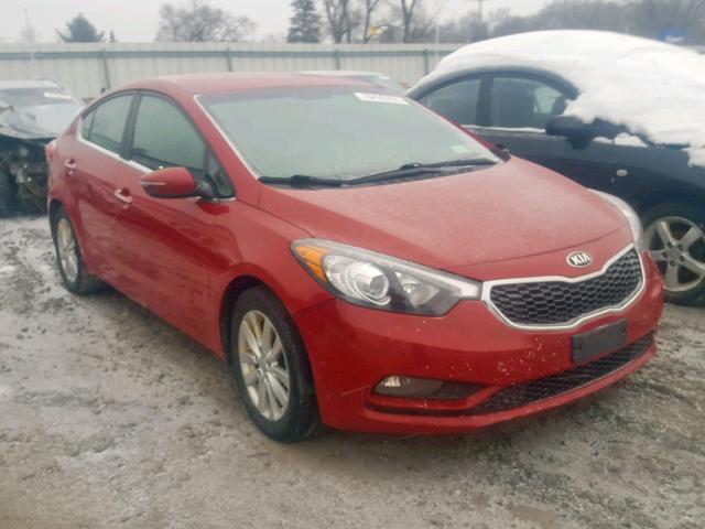 KNAFX4A85E5102404 - 2014 KIA FORTE EX RED photo 1