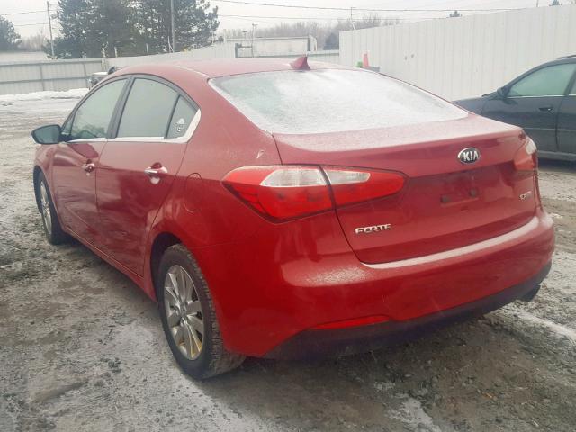 KNAFX4A85E5102404 - 2014 KIA FORTE EX RED photo 3