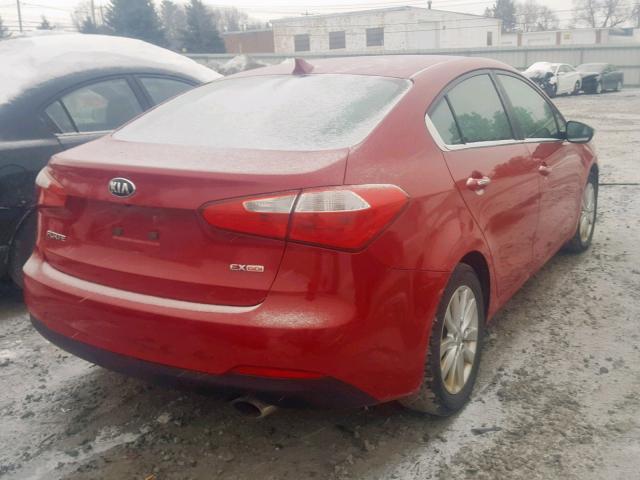 KNAFX4A85E5102404 - 2014 KIA FORTE EX RED photo 4