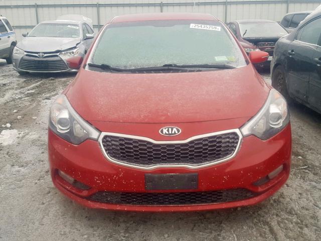 KNAFX4A85E5102404 - 2014 KIA FORTE EX RED photo 9